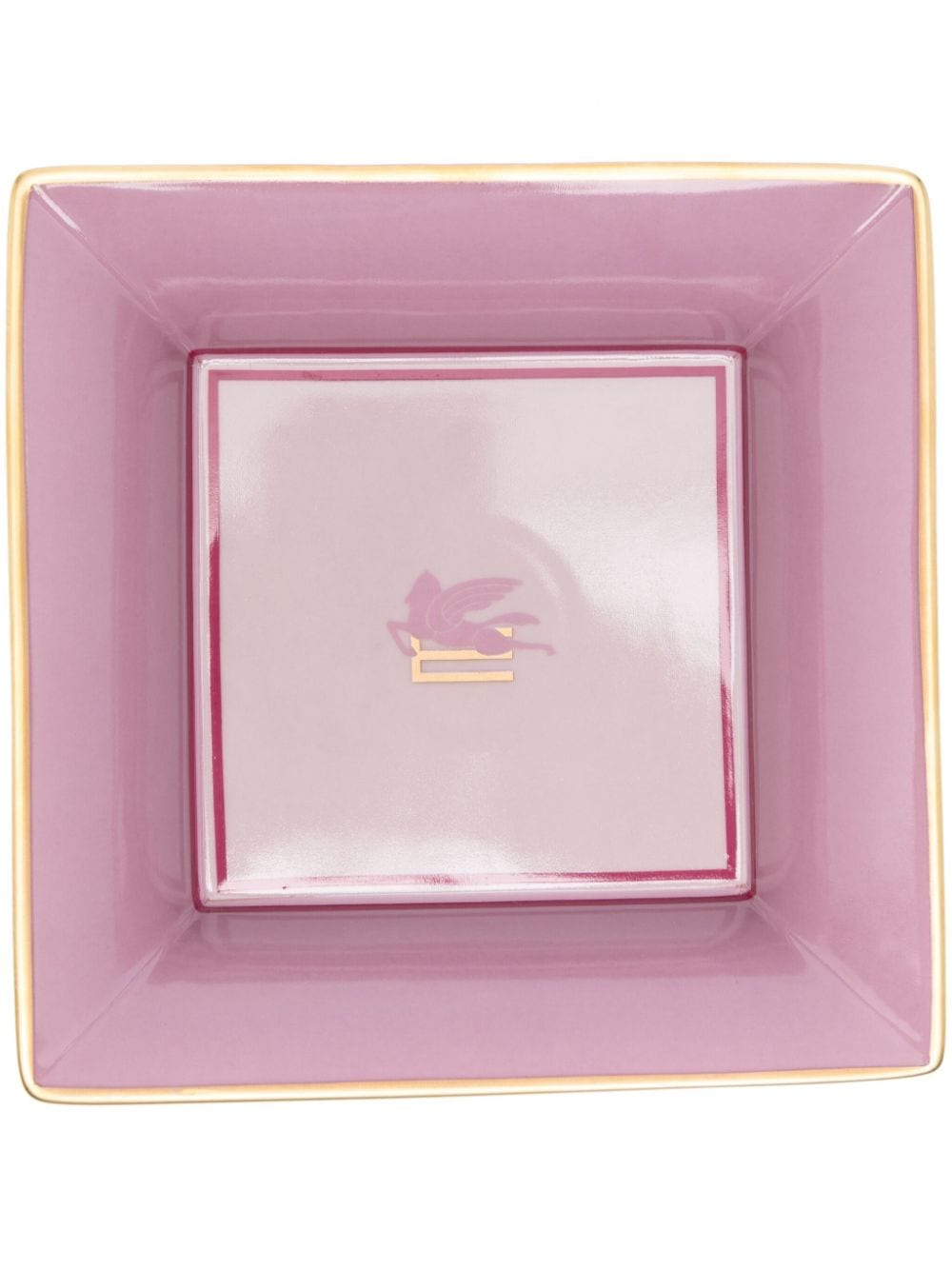 ETRO HOME Pegaso-motif porcelain tray (16cm x 16cm) - Pink von ETRO HOME