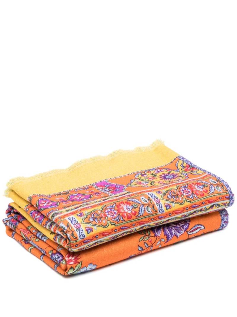 ETRO HOME floral-print knit blanket - Yellow von ETRO HOME