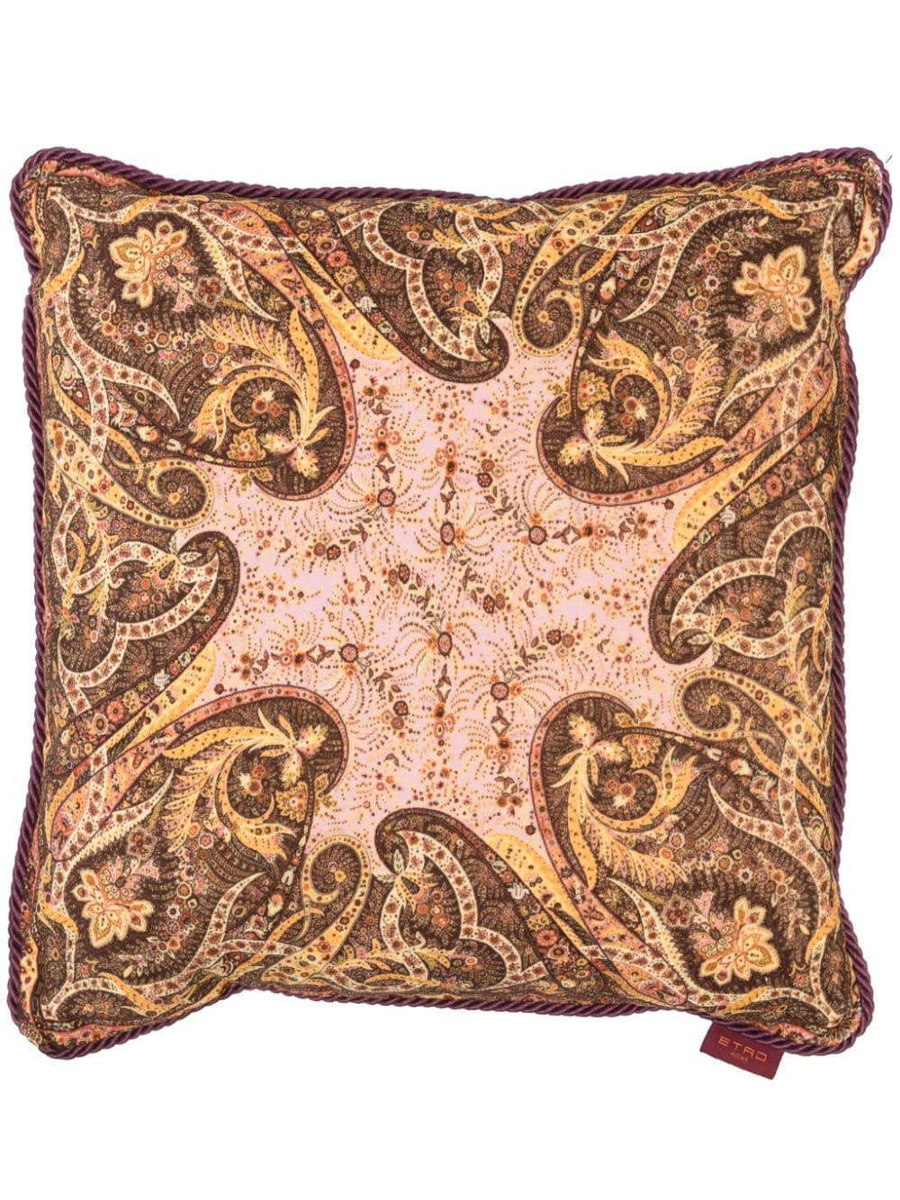 ETRO HOME graphic-print cotton cushion - Brown von ETRO HOME