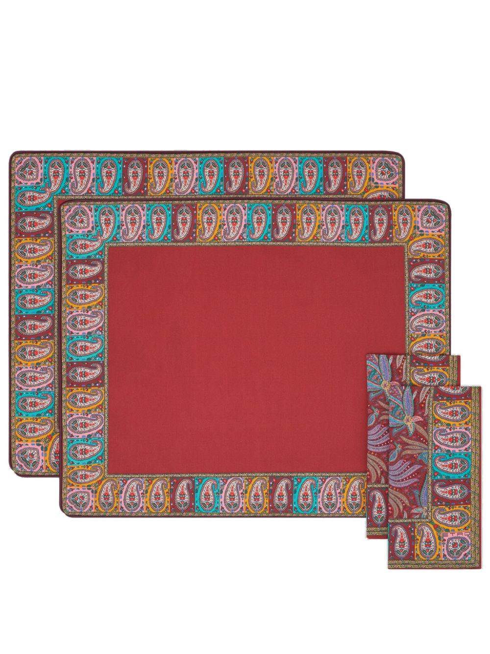 ETRO HOME paisley-print cotton placemats (set of two) - Red von ETRO HOME
