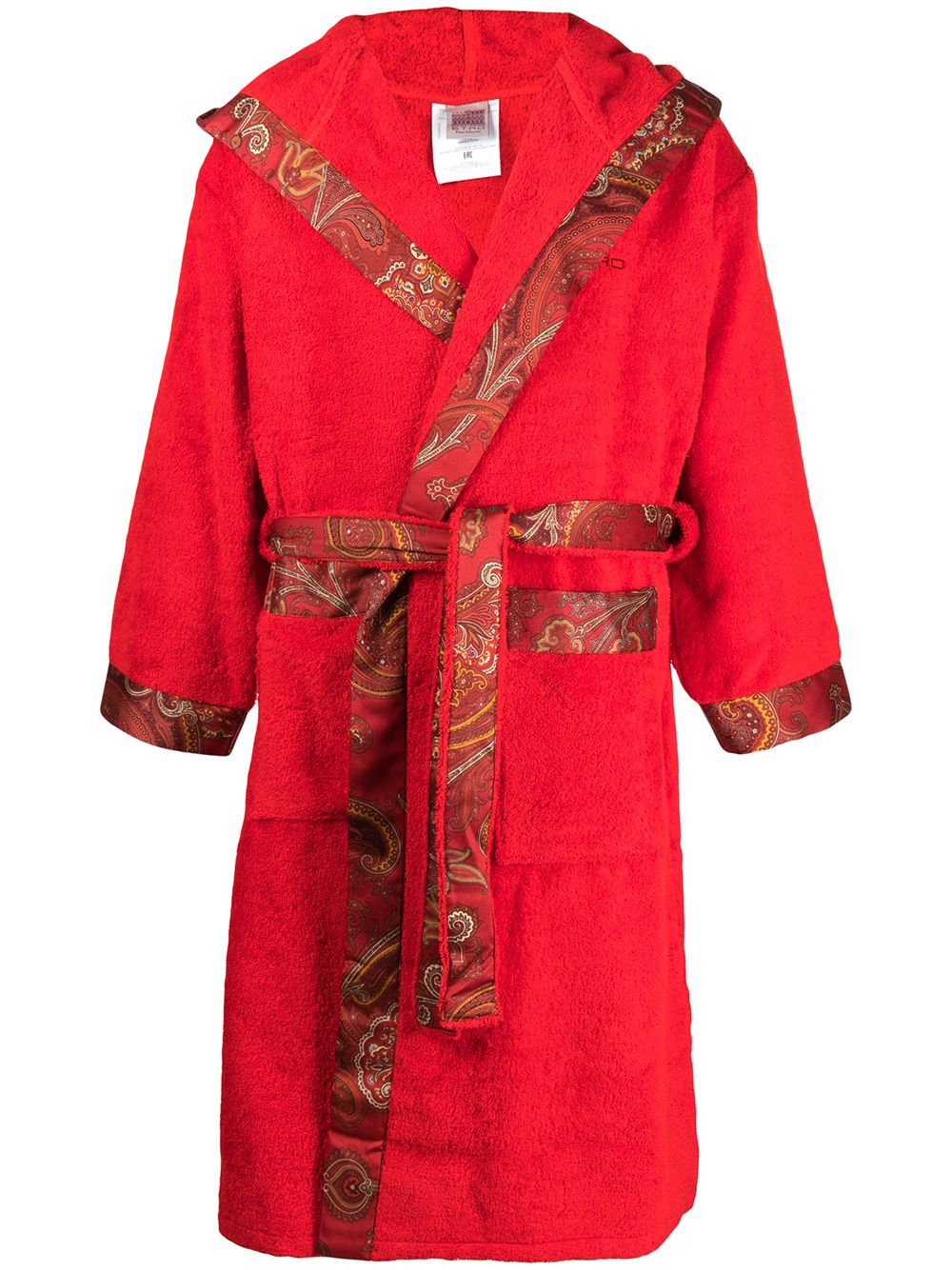 ETRO HOME paisley-trim cotton robe - Red von ETRO HOME