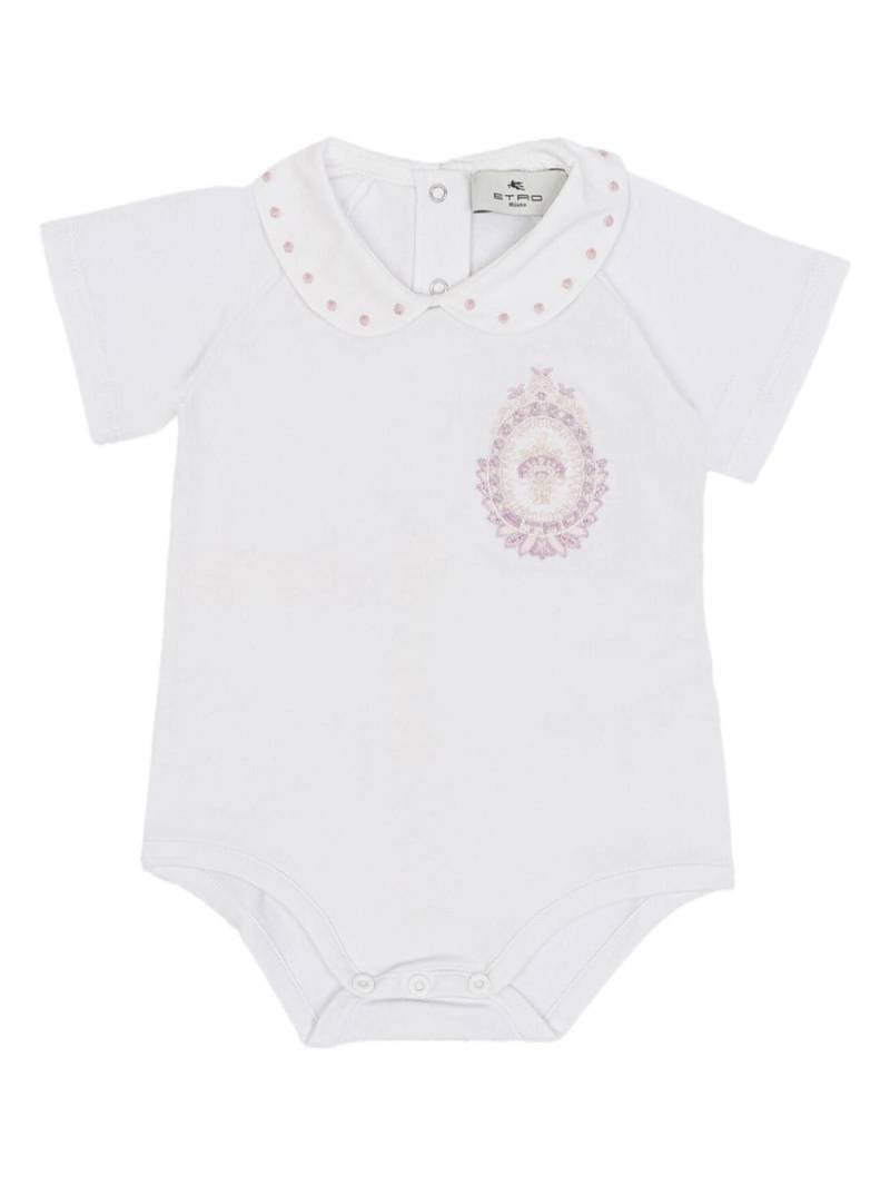 ETRO KIDS Coat of Arms-embroidered bodysuit - White von ETRO KIDS