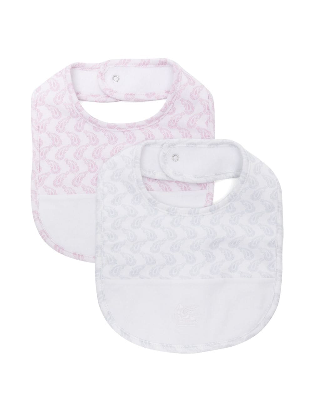 ETRO KIDS Pegaso-embroidered paisley-print bibs (pack of two) - Grey von ETRO KIDS