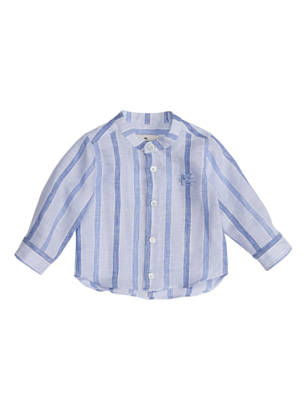 ETRO KIDS Pegaso-embroidered striped shirt - Blue von ETRO KIDS