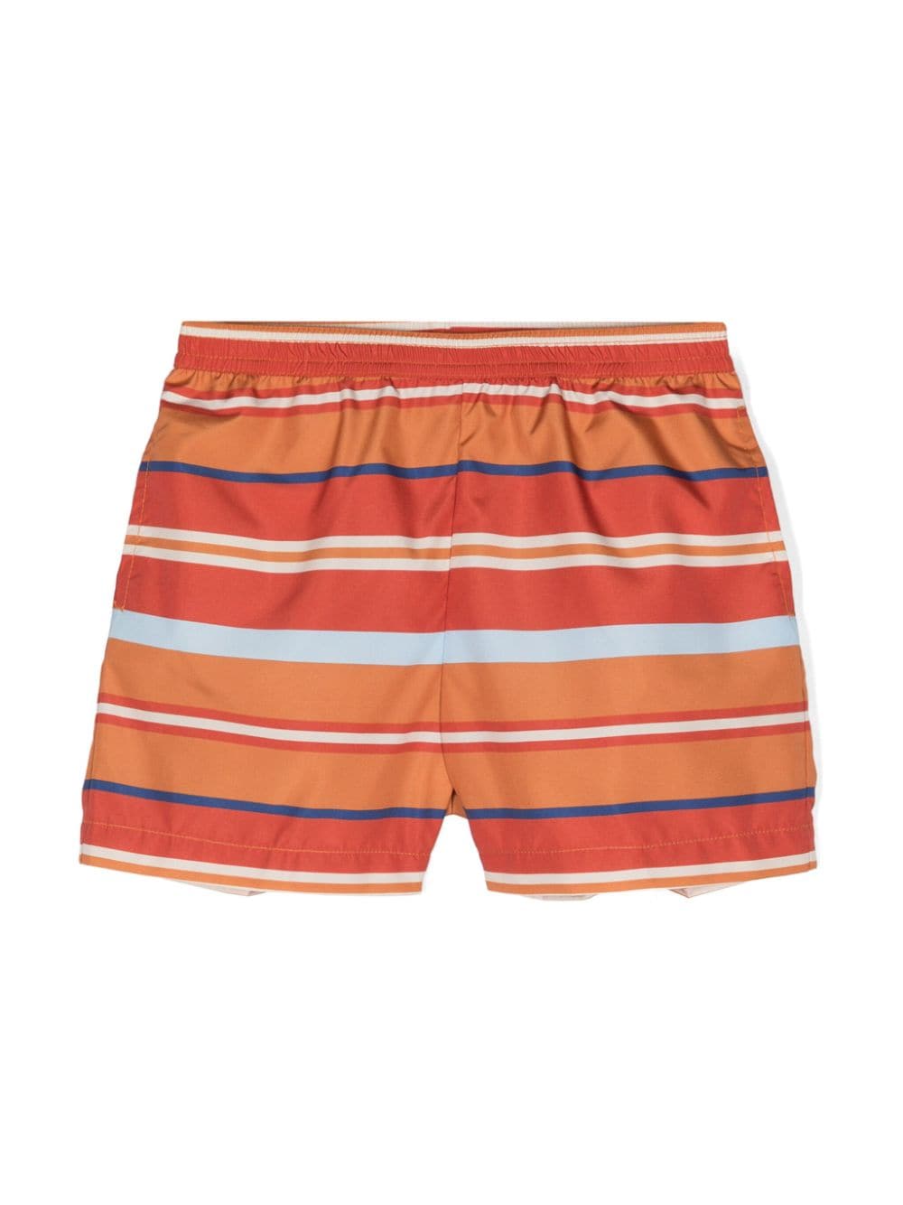 ETRO KIDS Pegaso-embroidered striped swim shorts - Orange von ETRO KIDS
