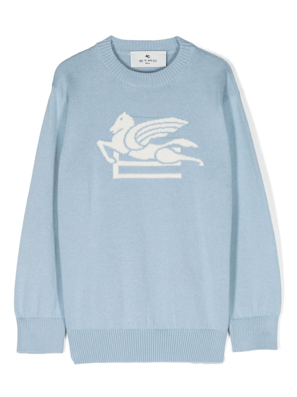 ETRO KIDS Pegaso intarsia-knit jumper - Blue von ETRO KIDS