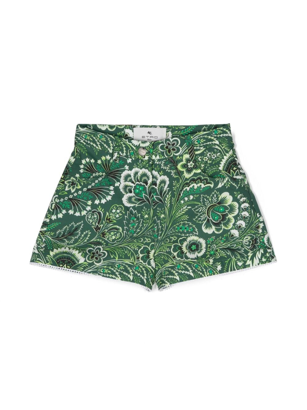 ETRO KIDS Pegaso-motif paisley-print shorts - Green von ETRO KIDS