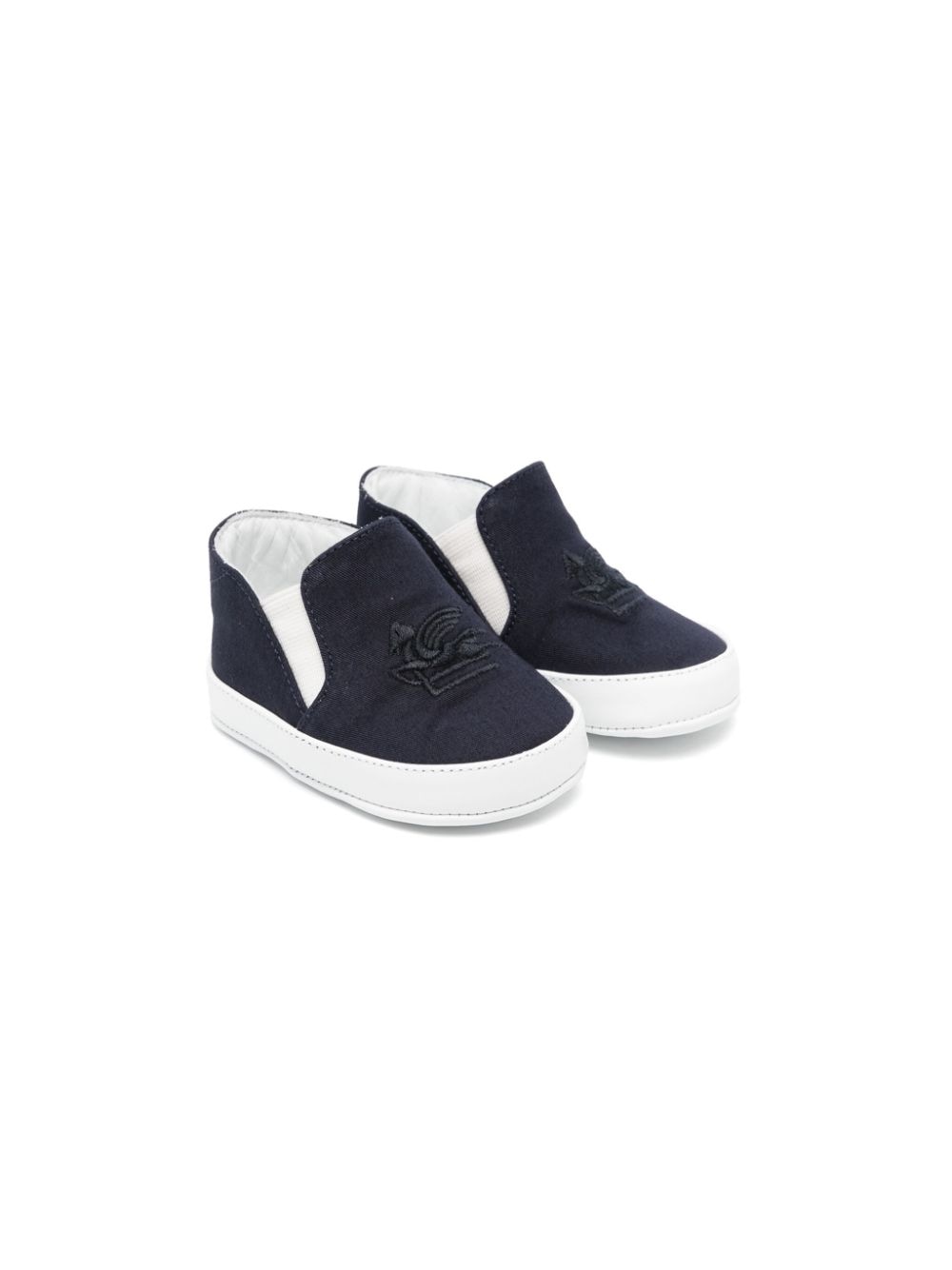 ETRO KIDS Pegaso-motif slip-on crib shoes - Blue von ETRO KIDS