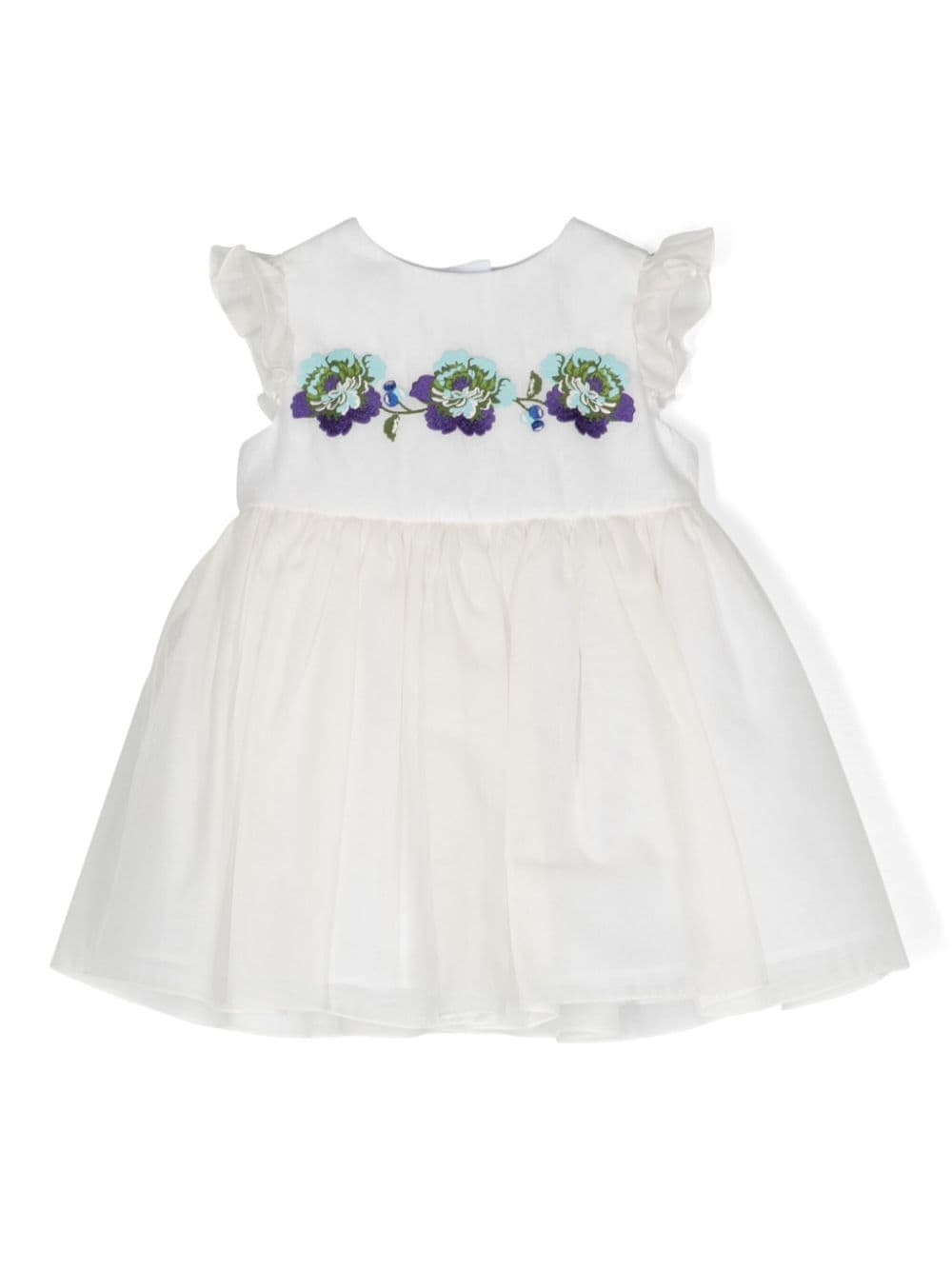 ETRO KIDS floral embroidery ruffled dress - White von ETRO KIDS