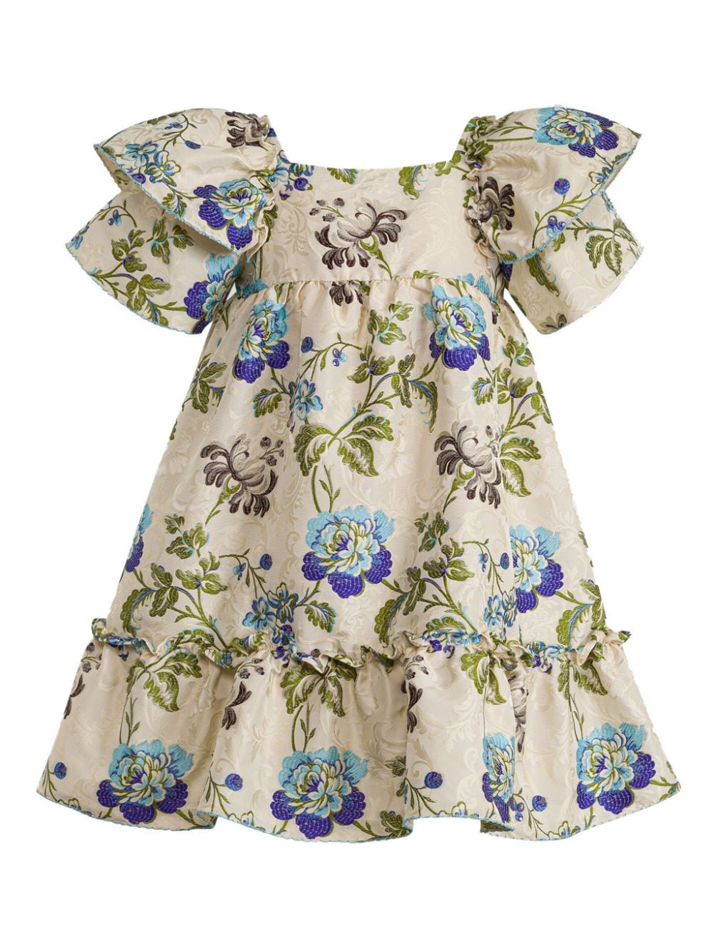 ETRO KIDS floral-jacquard cotton dress - Neutrals von ETRO KIDS
