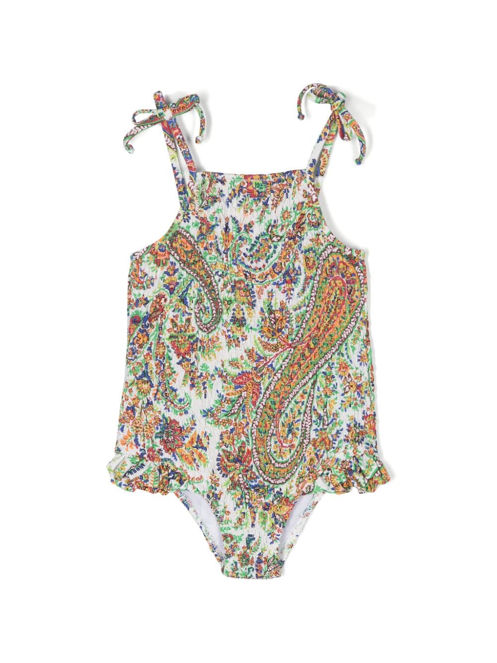 ETRO KIDS floral-print shirred swimsuit - White von ETRO KIDS