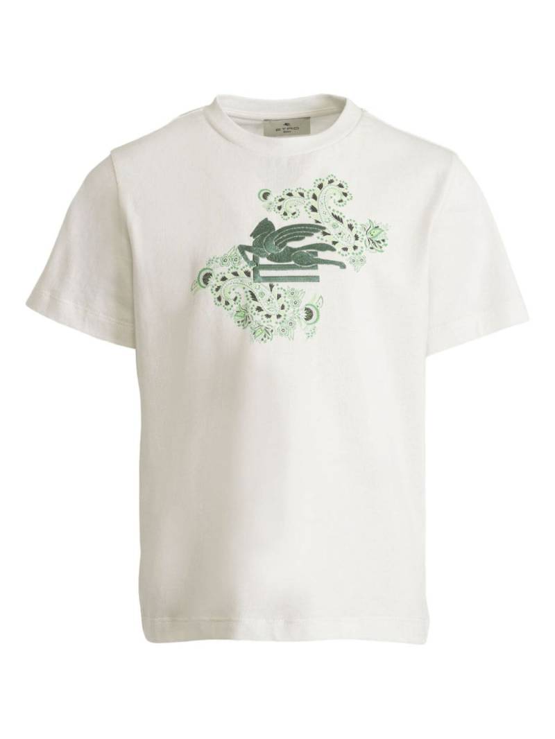 ETRO KIDS logo-embroidered cotton T-shirt - White von ETRO KIDS