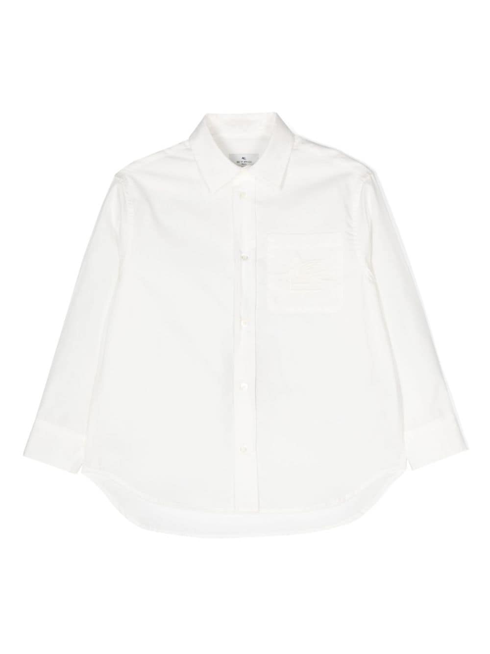 ETRO KIDS logo-embroidered cotton shirt - White von ETRO KIDS