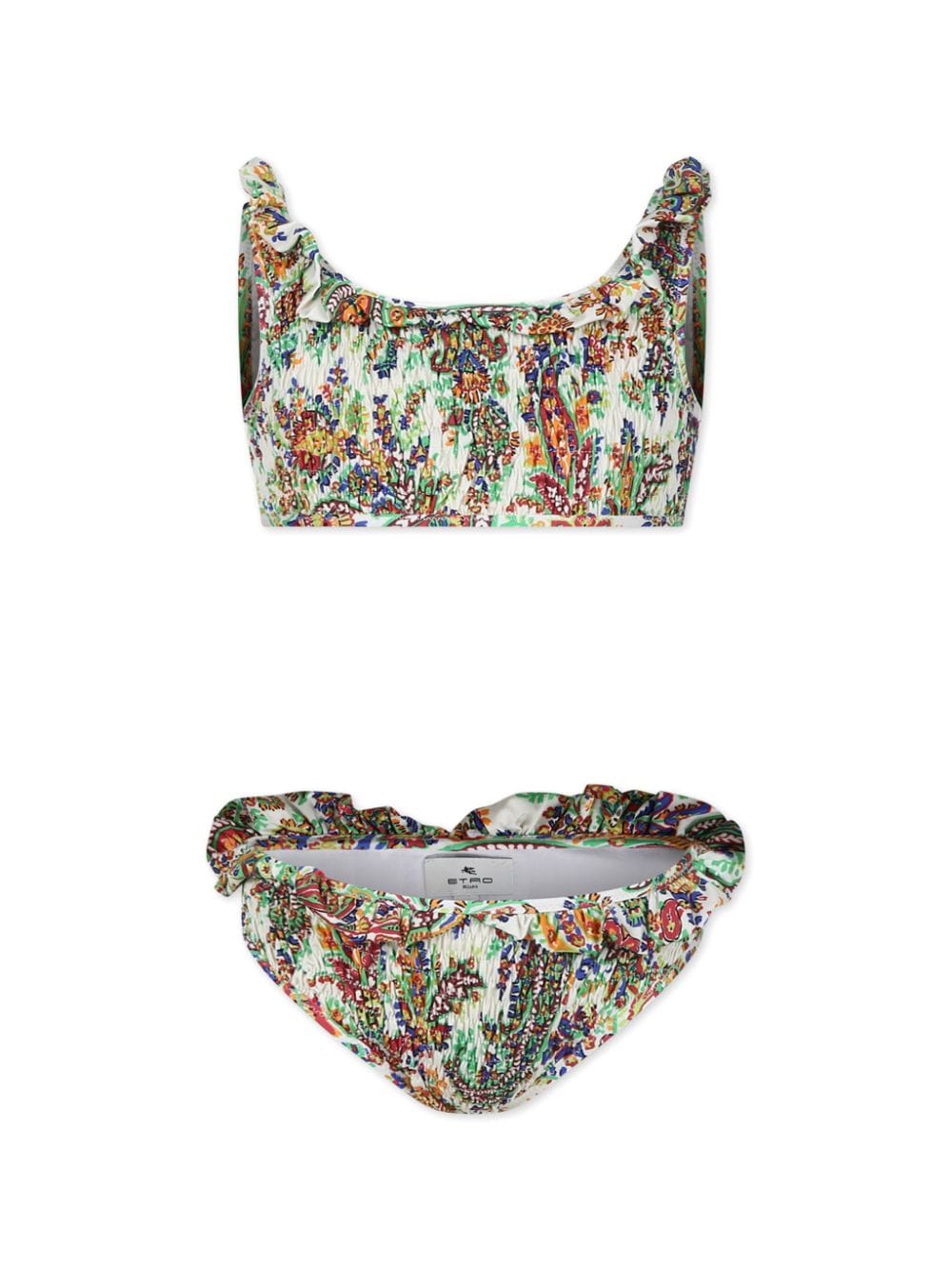 ETRO KIDS paisley-print shirred bikini - Blue von ETRO KIDS