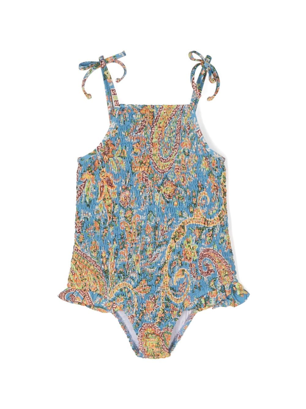 ETRO KIDS paisley-print shirred swimsuit - Blue von ETRO KIDS