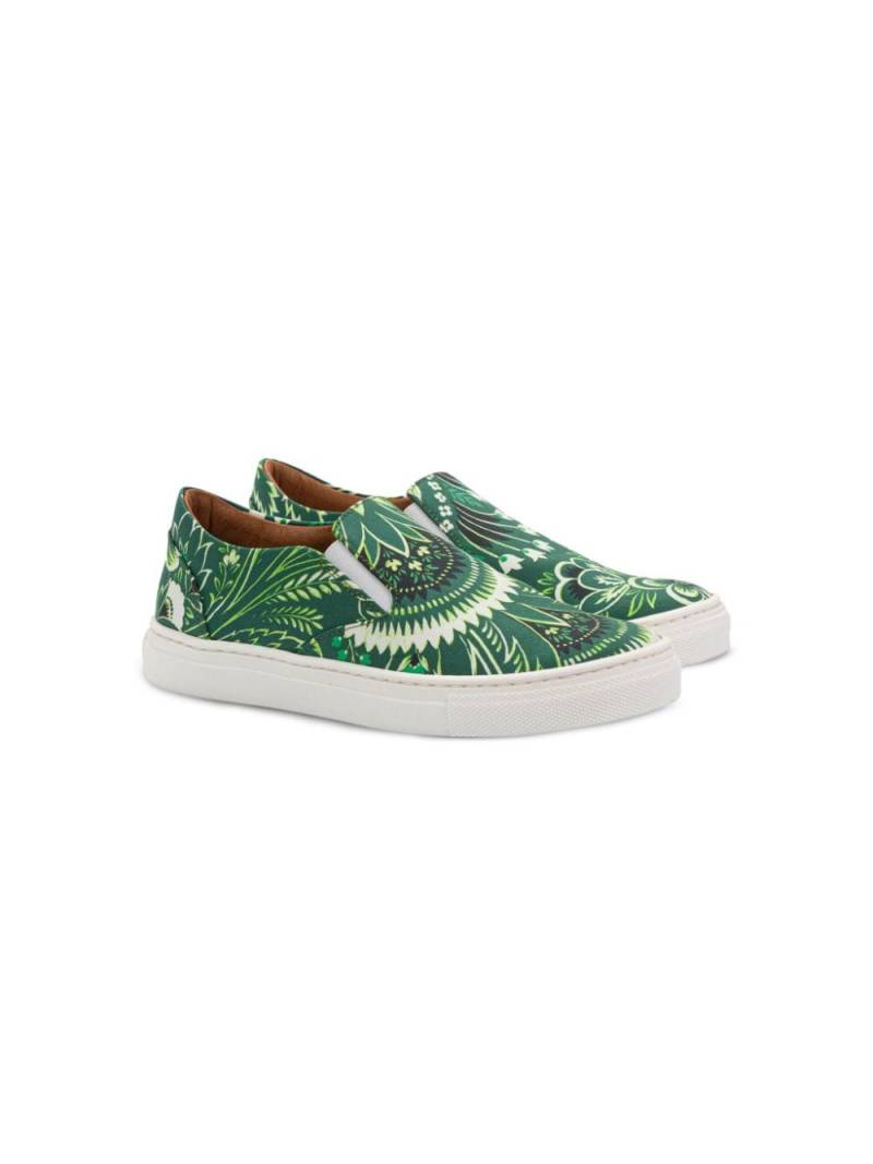 ETRO KIDS paisley-print slip-on sneakers - Green von ETRO KIDS