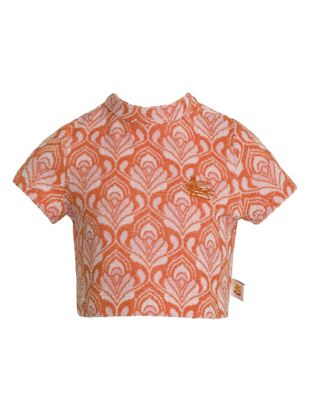 ETRO KIDS patterned-jacquard terry-cloth T-shirt - Orange von ETRO KIDS