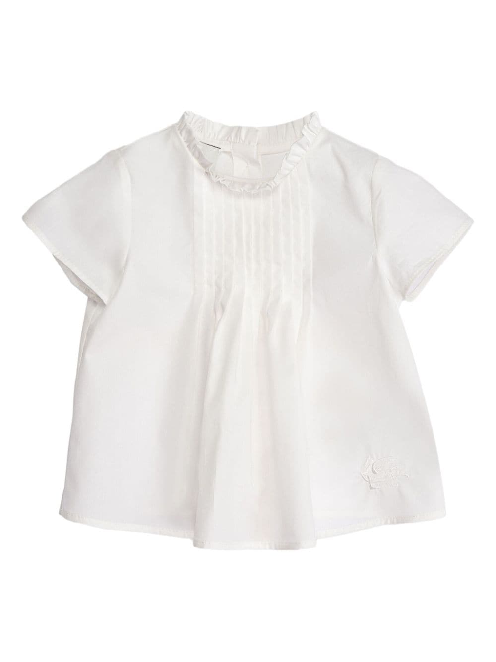 ETRO KIDS pleated cotton poplin blouse - White von ETRO KIDS