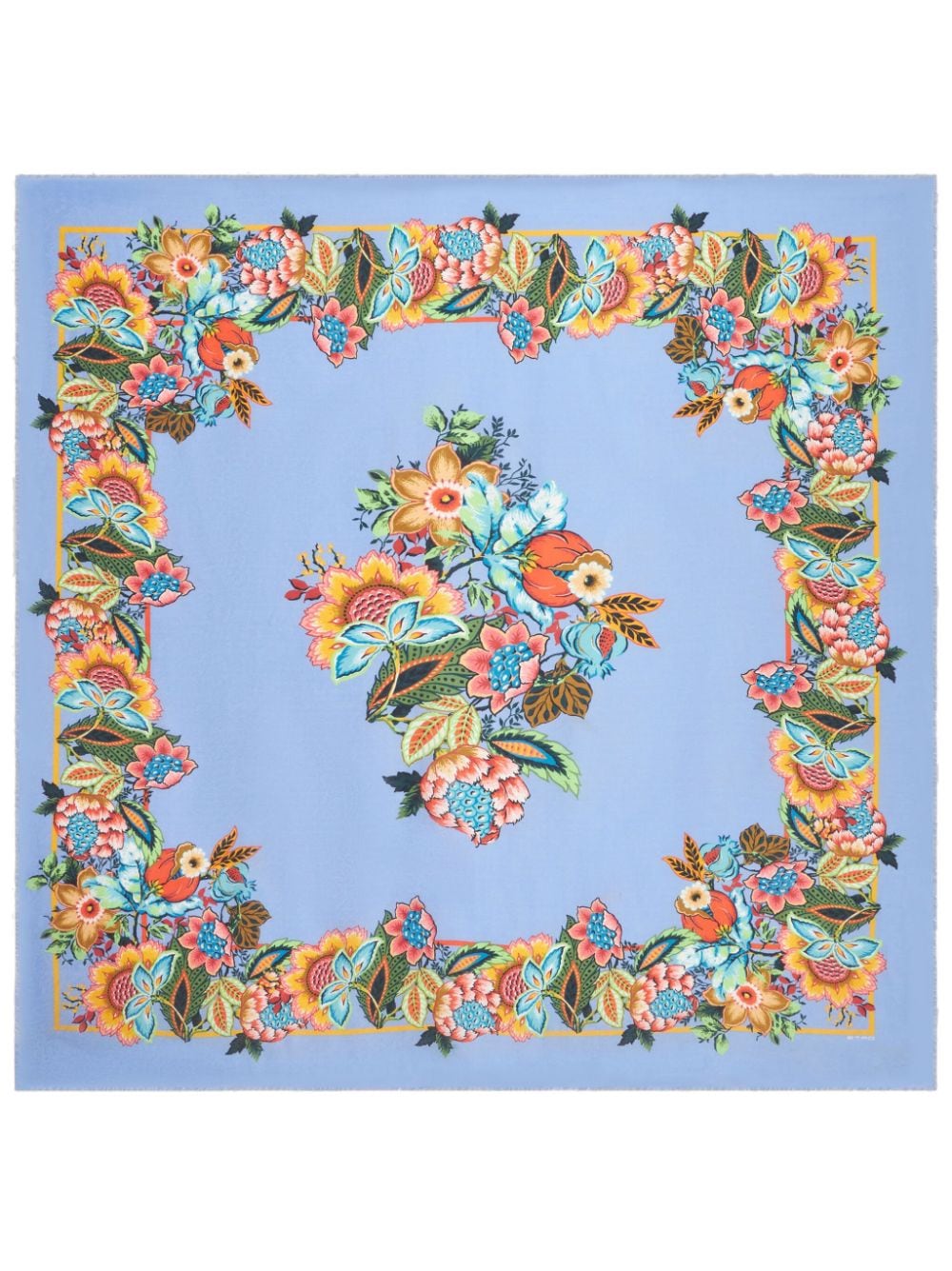 ETRO Bandana bouquet-jacquard scarf - Blue von ETRO