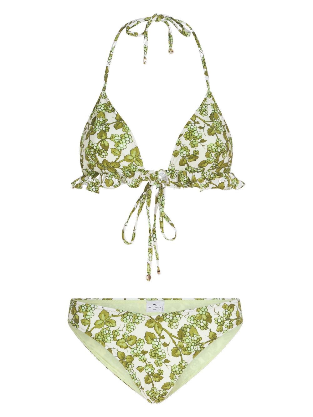 ETRO Berry-print triangle bikini - Green von ETRO