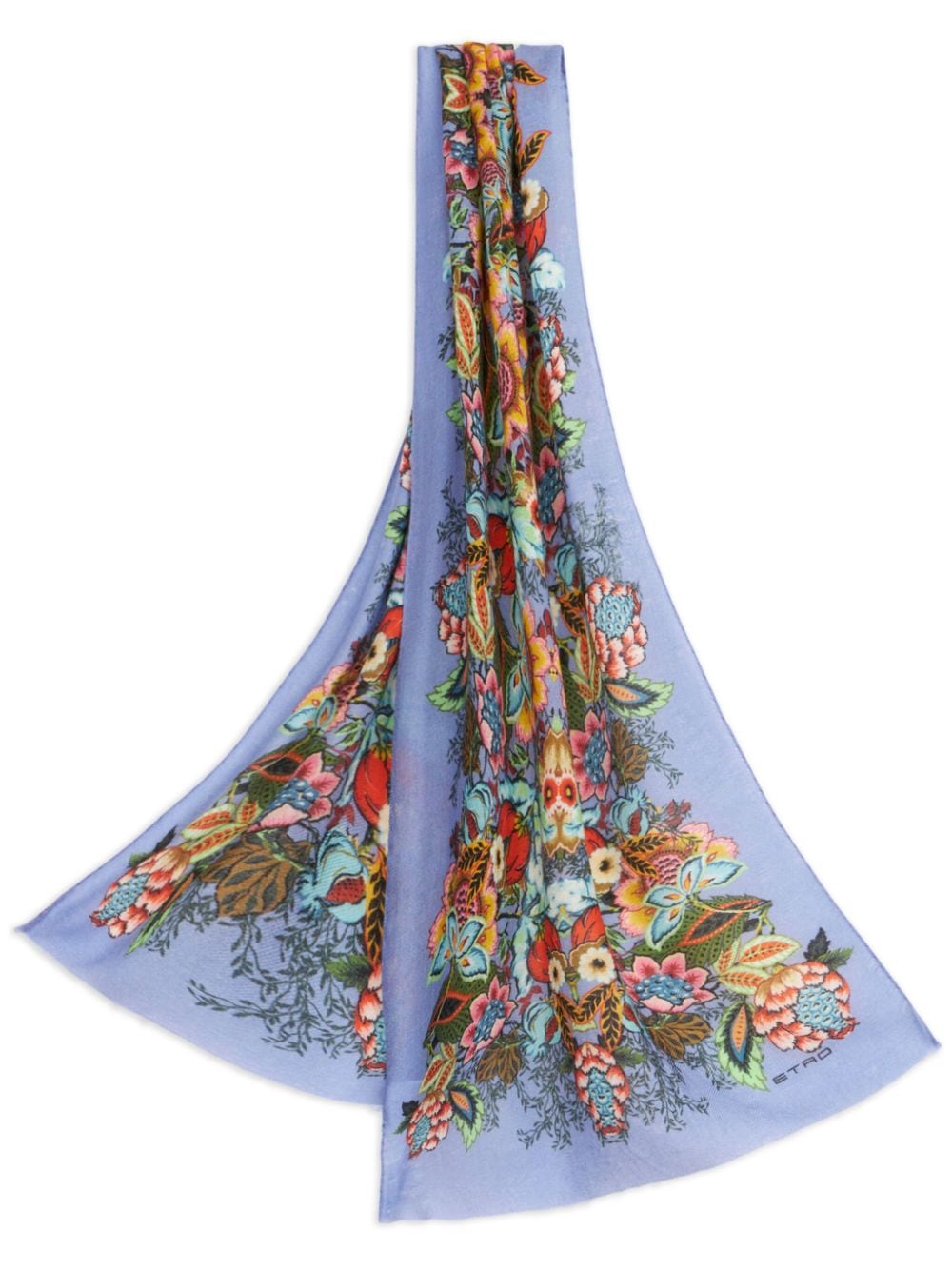 ETRO Bouquet-print fringed scarf - Purple von ETRO