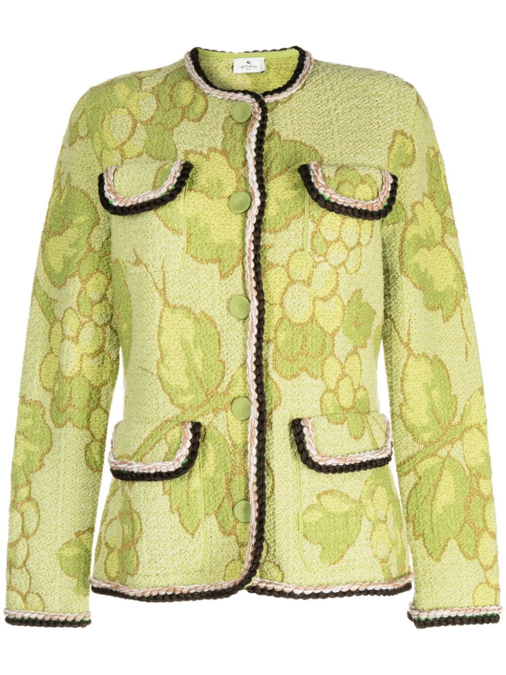 ETRO Classic button-up tweed jacket - Green von ETRO