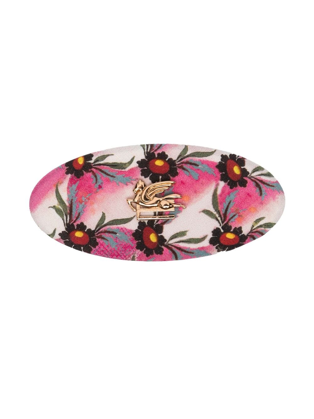 ETRO Floralia-print oval silk clip - Pink von ETRO