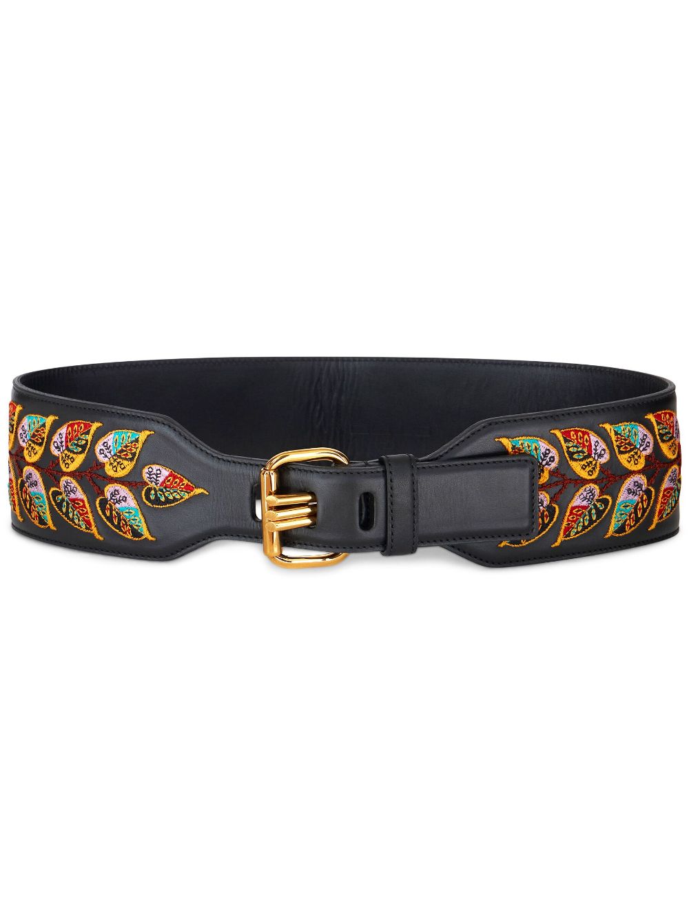 ETRO Paisley jacquard leather belt - Black von ETRO