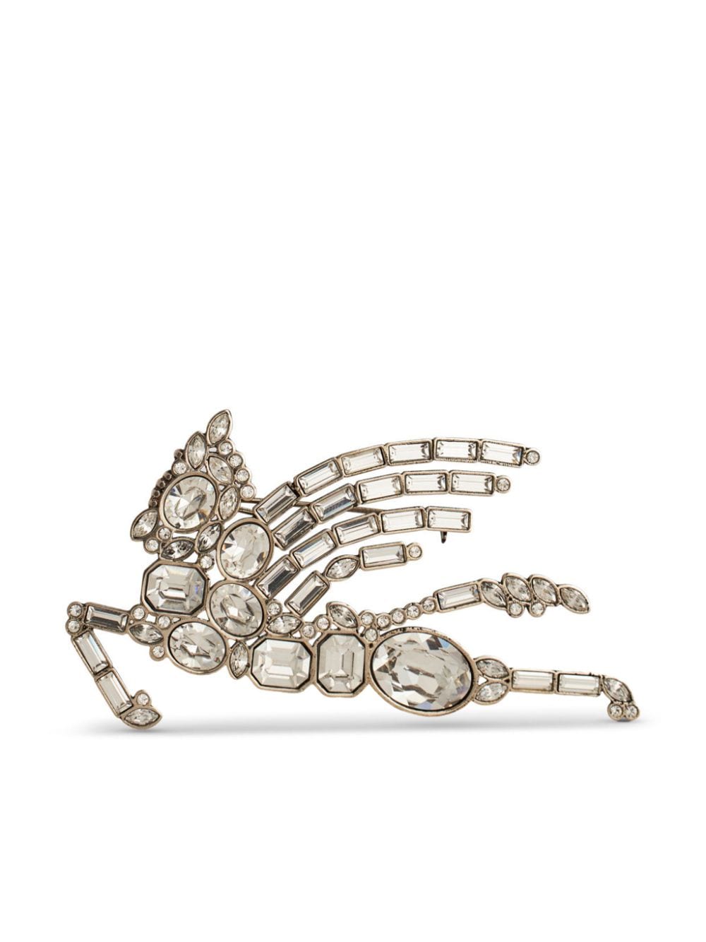 ETRO Pegaso crystal-embellished brooch - Silver von ETRO