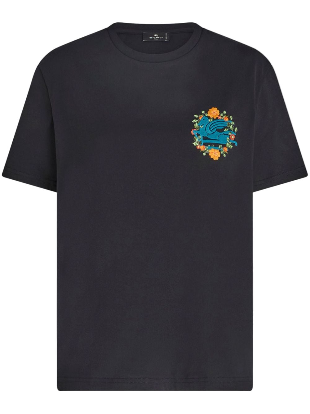 ETRO Pegaso-embroidered cotton T-shirt - Black von ETRO