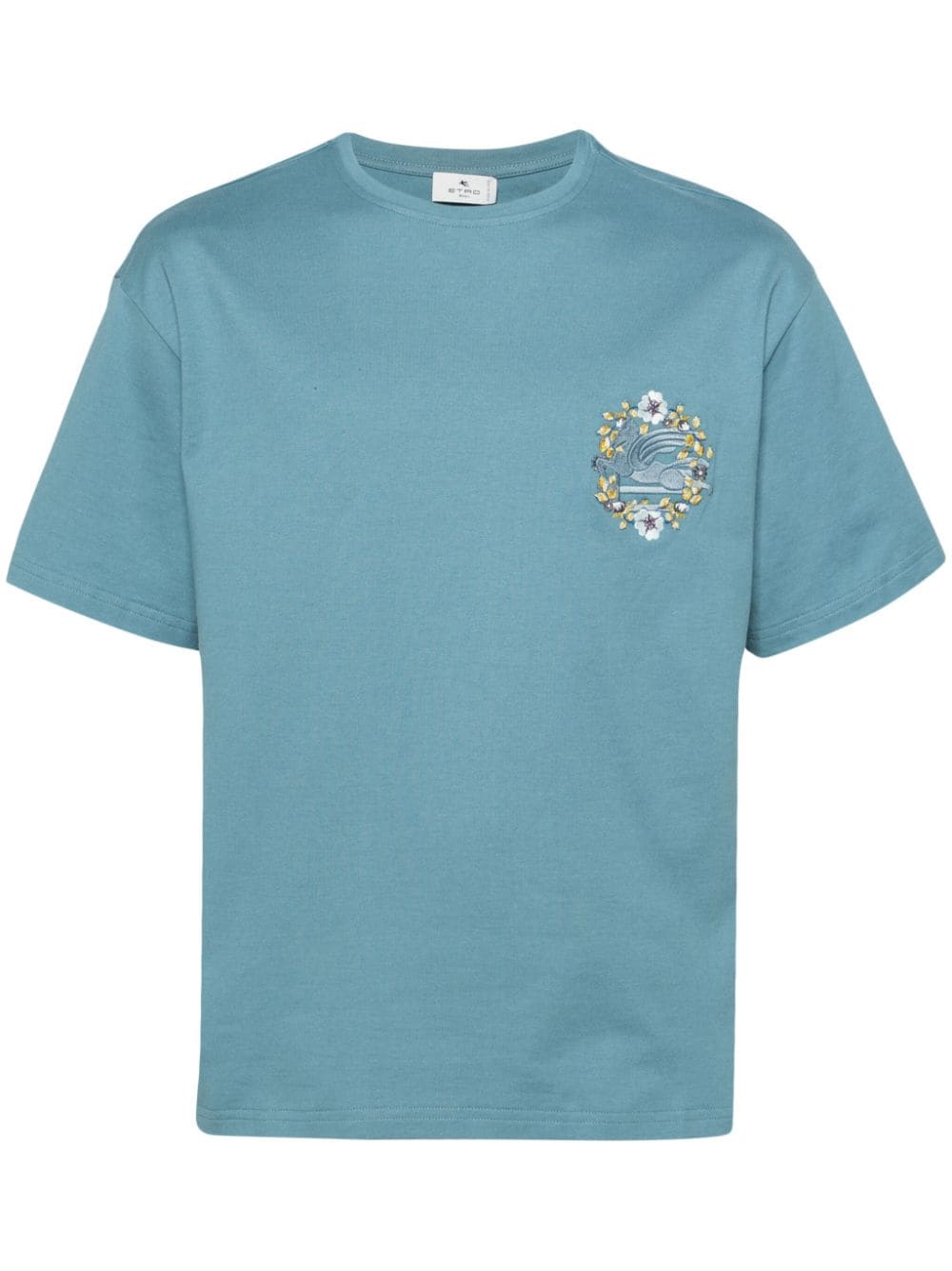 ETRO Pegaso-embroidered cotton T-shirt - Blue von ETRO