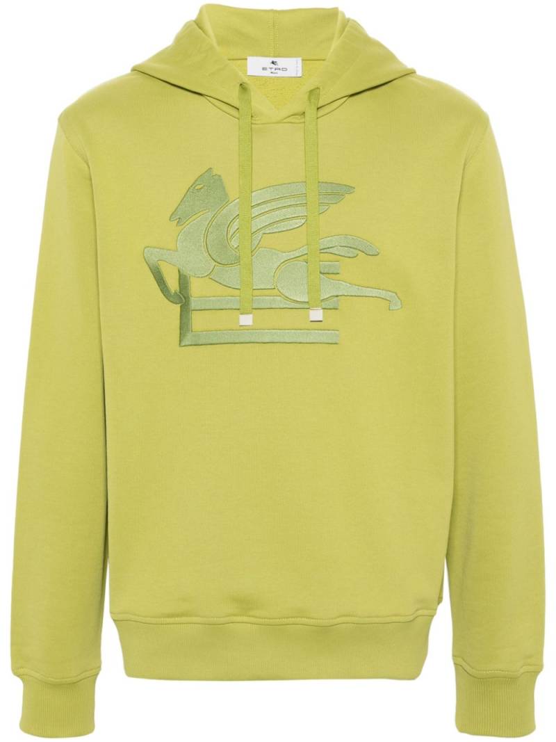 ETRO Pegaso-embroidered cotton hoodie - Green von ETRO