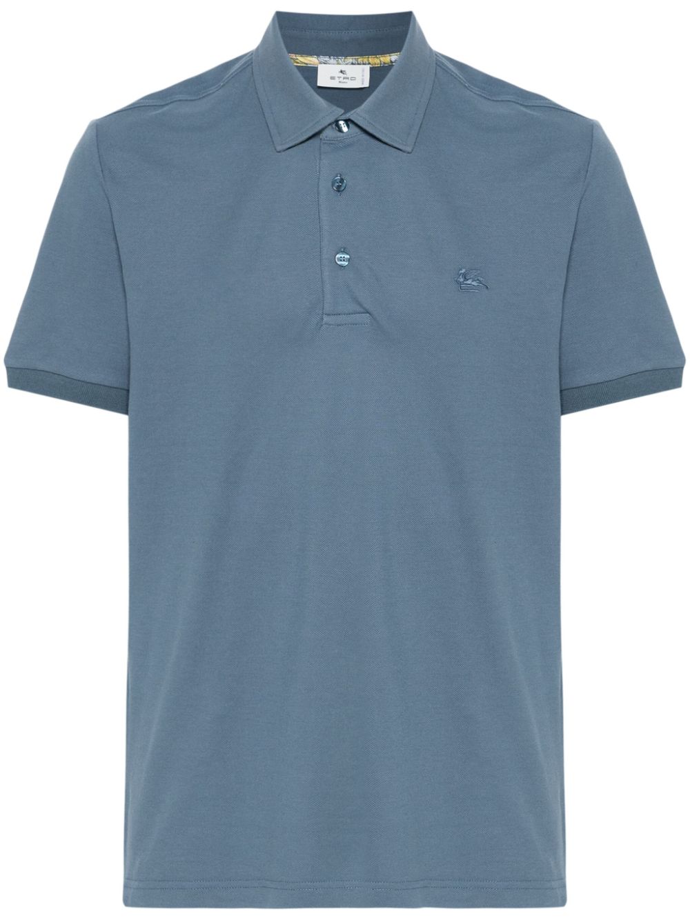 ETRO Pegaso-embroidered cotton polo shirt - Blue von ETRO