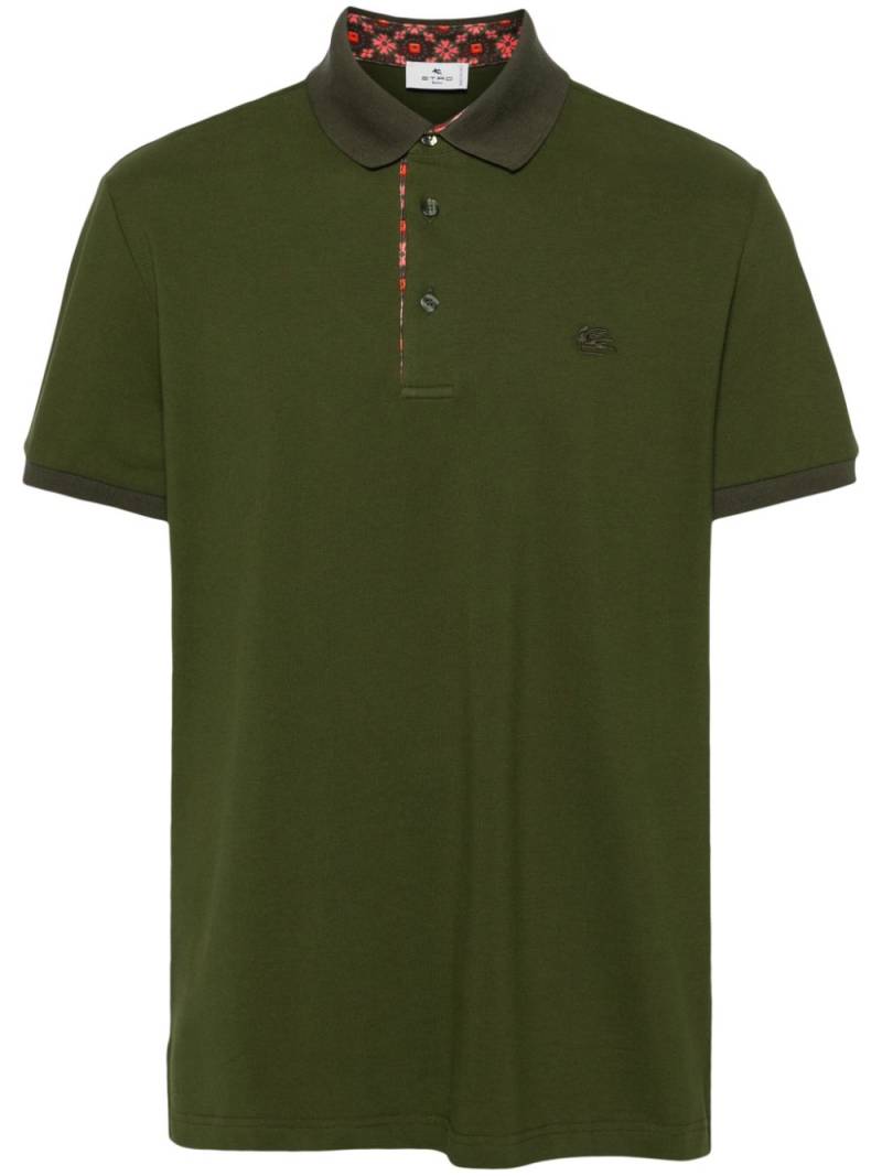 ETRO Pegaso-embroidered cotton polo shirt - Green von ETRO