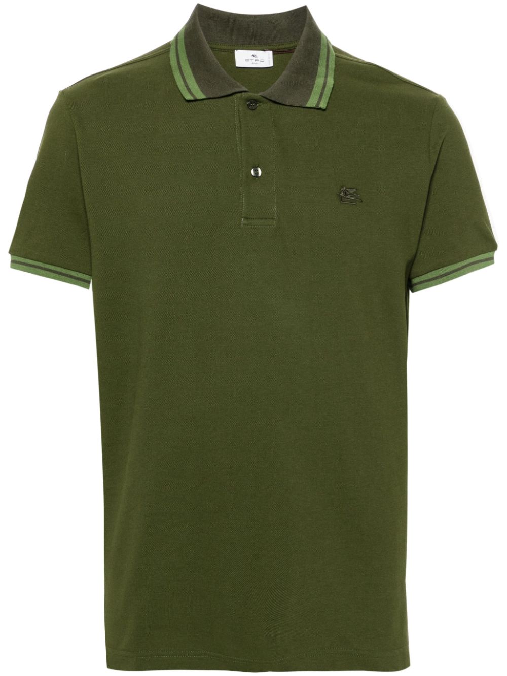 ETRO Pegaso-embroidered cotton polo shirt - Green von ETRO