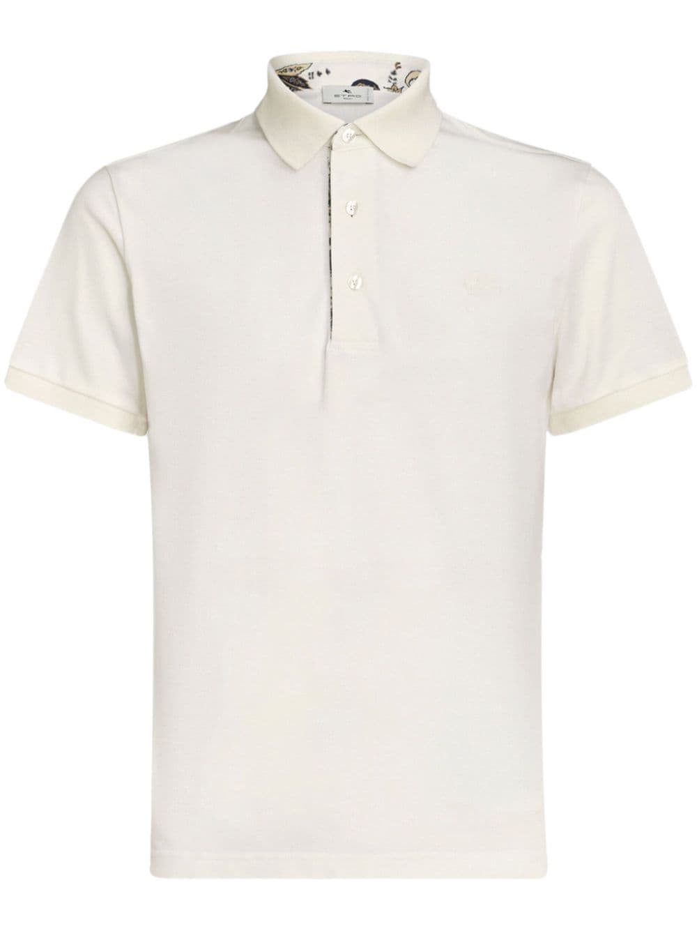 ETRO Pegaso-embroidered cotton polo shirt - White von ETRO