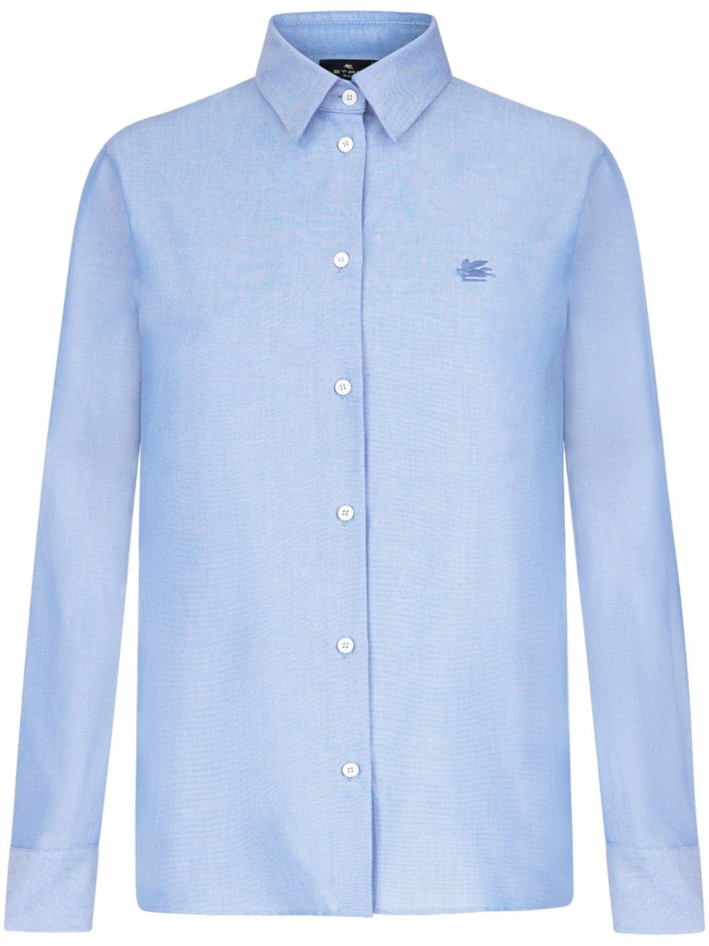 ETRO Pegaso-embroidered cotton shirt - Blue von ETRO