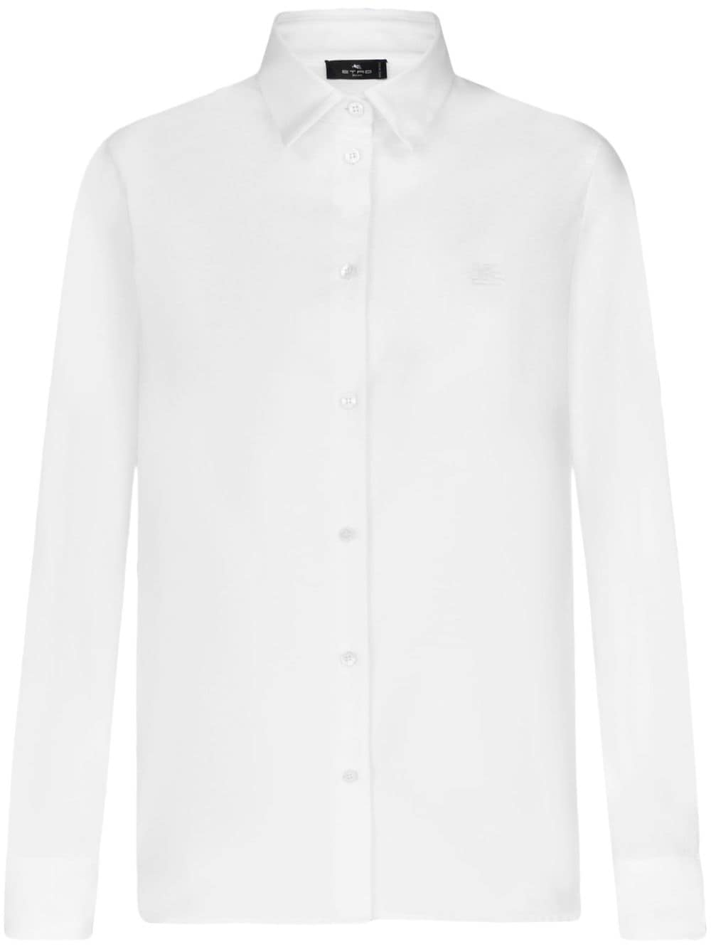 ETRO Pegaso-embroidered cotton shirt - White von ETRO