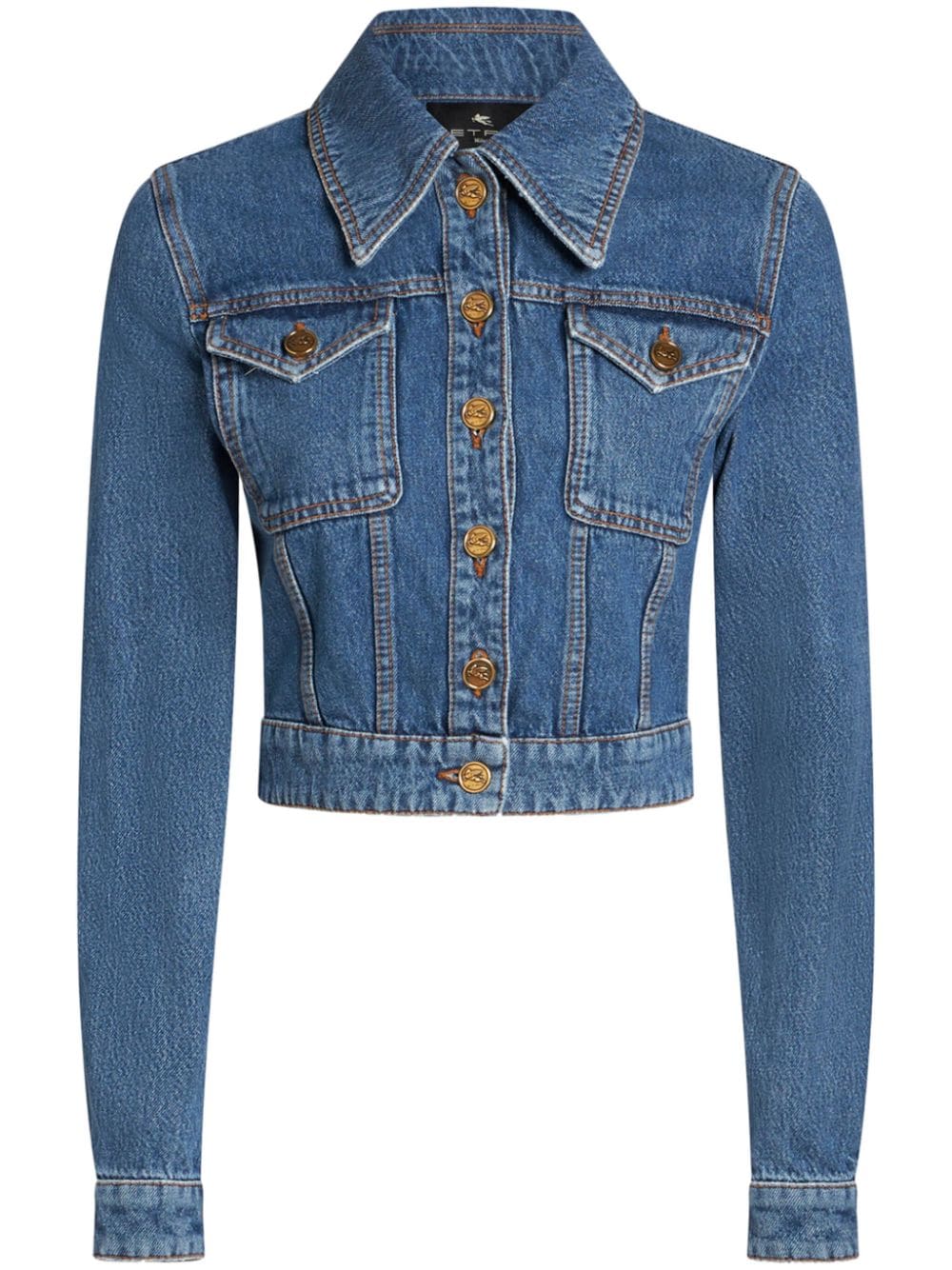 ETRO Pegaso-embroidered denim jacket - Blue von ETRO