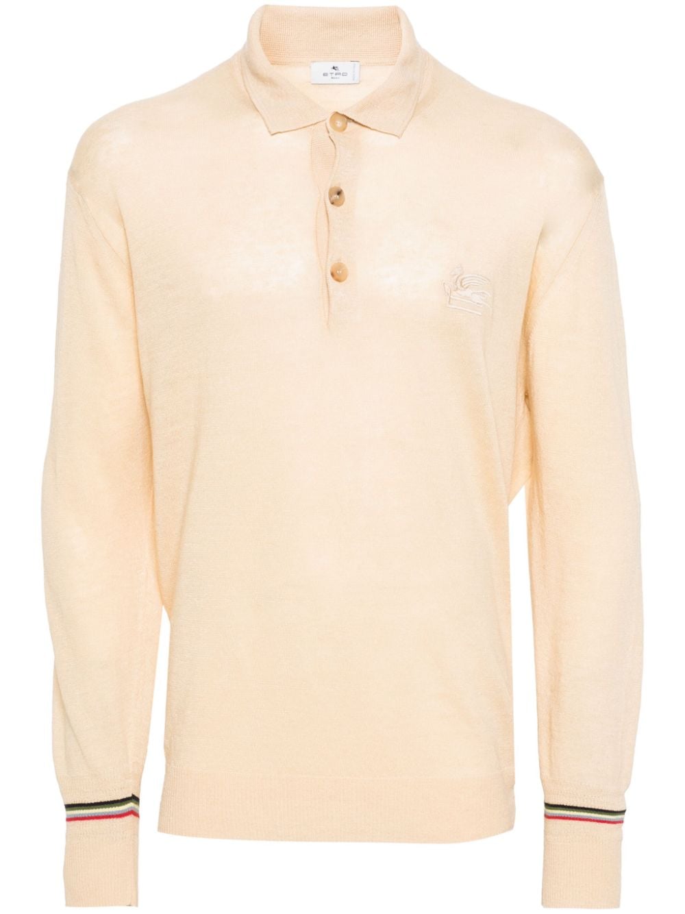 ETRO Pegaso-embroidered knitted polo shirt - Neutrals von ETRO