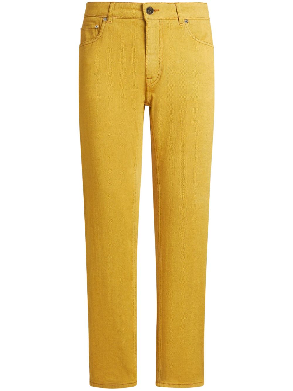 ETRO Pegaso-embroidered mid-rise jeans - Yellow von ETRO