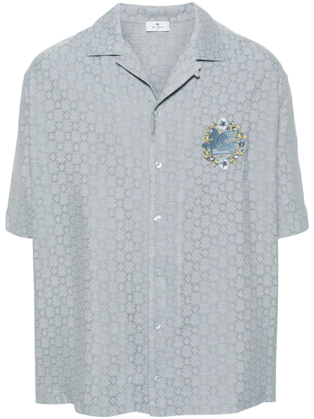 ETRO Pegaso-embroidered patterned-jacquard shirt - Grey von ETRO