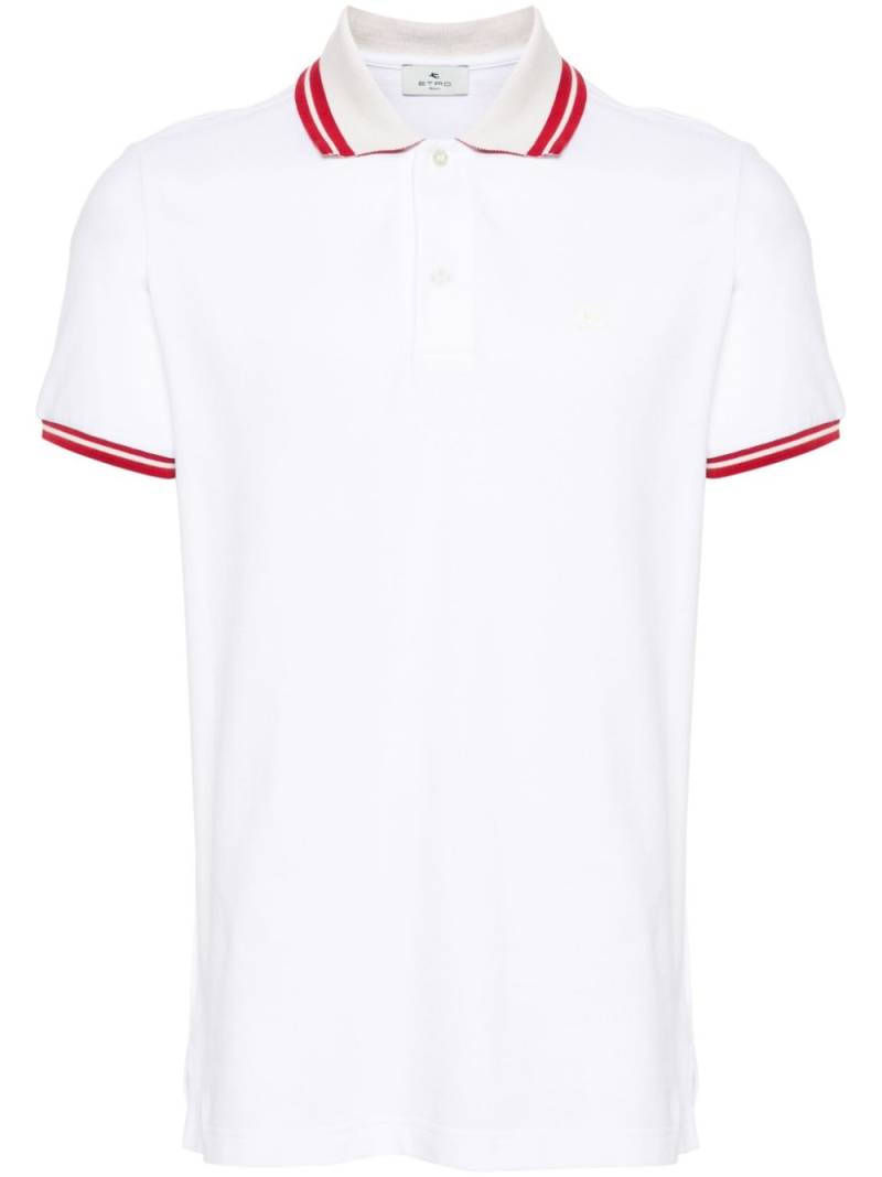 ETRO Pegaso-embroidered polo shirt - White von ETRO