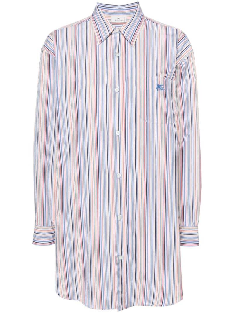 ETRO Pegaso-embroidered striped shirt - Blue von ETRO