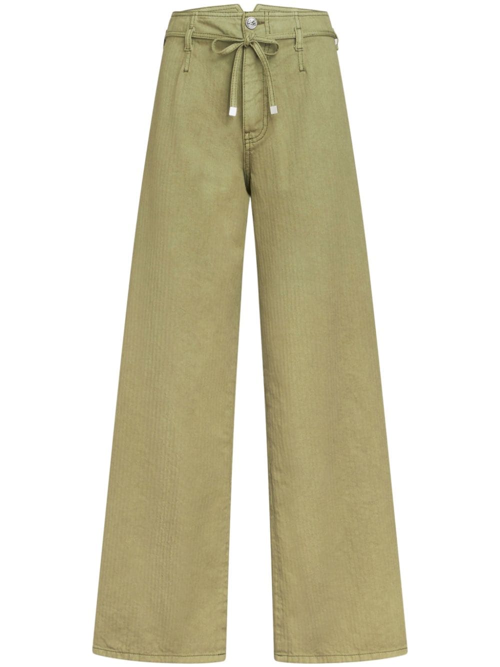 ETRO Pegaso-embroidered wide-leg jeans - Green von ETRO