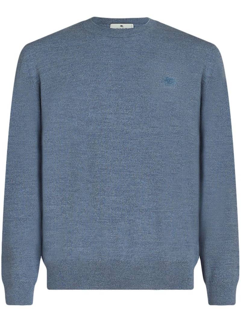 ETRO Pegaso-embroidered wool jumper - Blue von ETRO