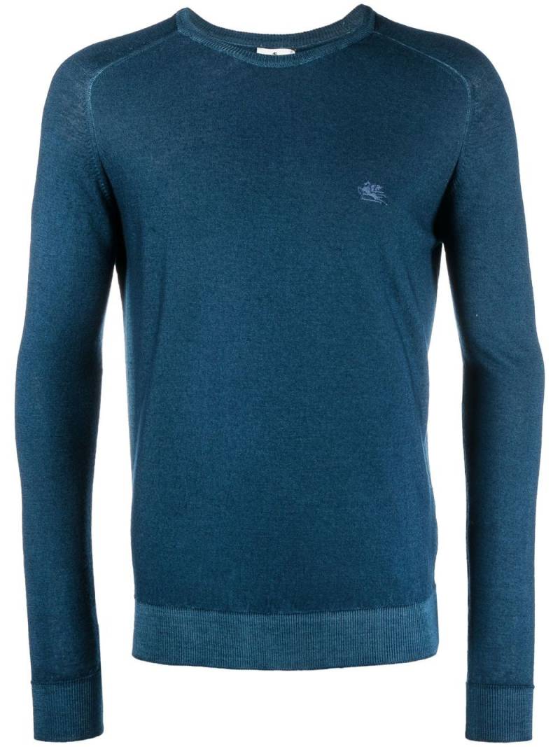 ETRO Pegaso-embroidered wool jumper - Blue von ETRO