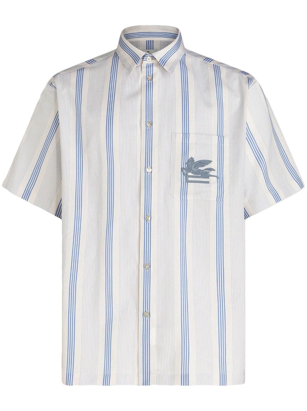 ETRO Pegaso logo-embroidered cotton shirt - White von ETRO