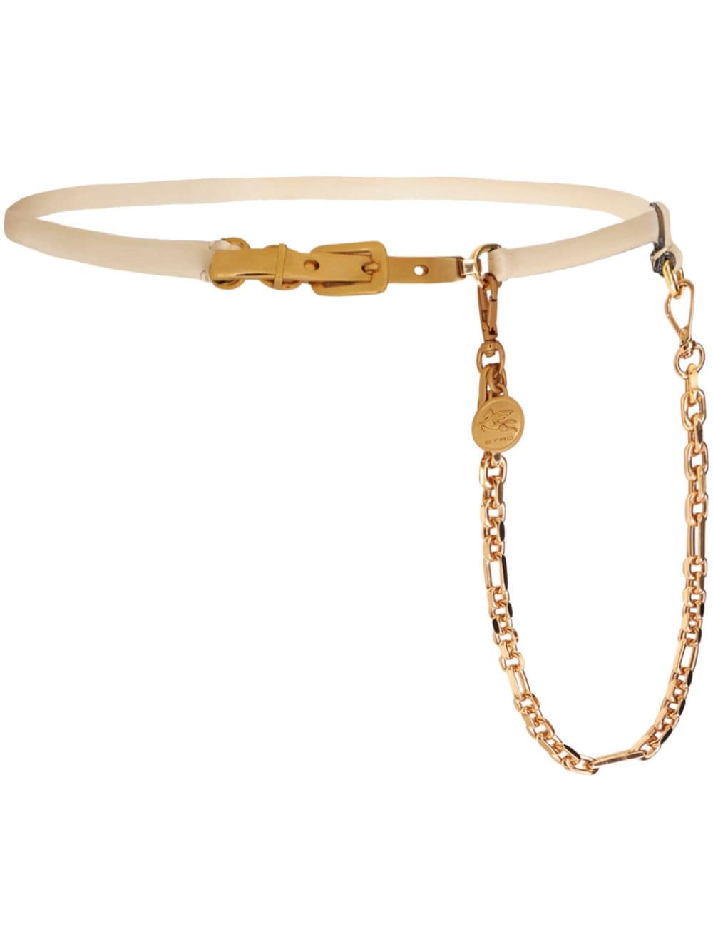 ETRO Pegaso-medallion chain leather belt - Neutrals von ETRO