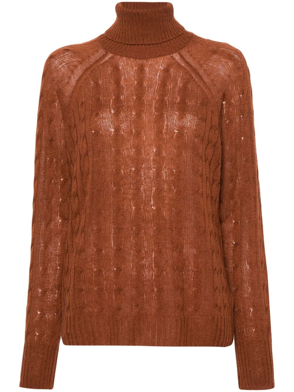 ETRO Pegaso-motif cable-knit jumper - Brown von ETRO